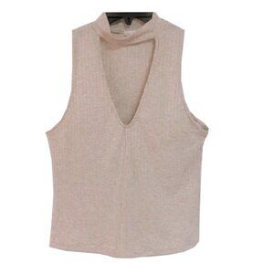❤️ 🆕 FULL TILT Mock Neck Tank Top Cream Stretchy Key Hole Size XS